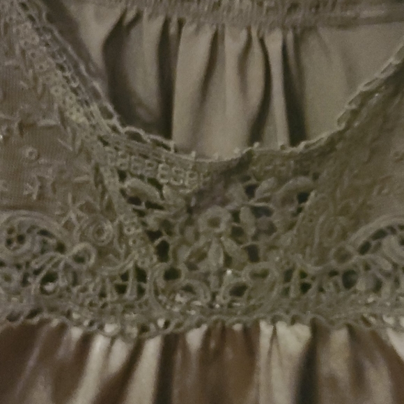 Black satin top with lace trim - Picture 2 of 2
